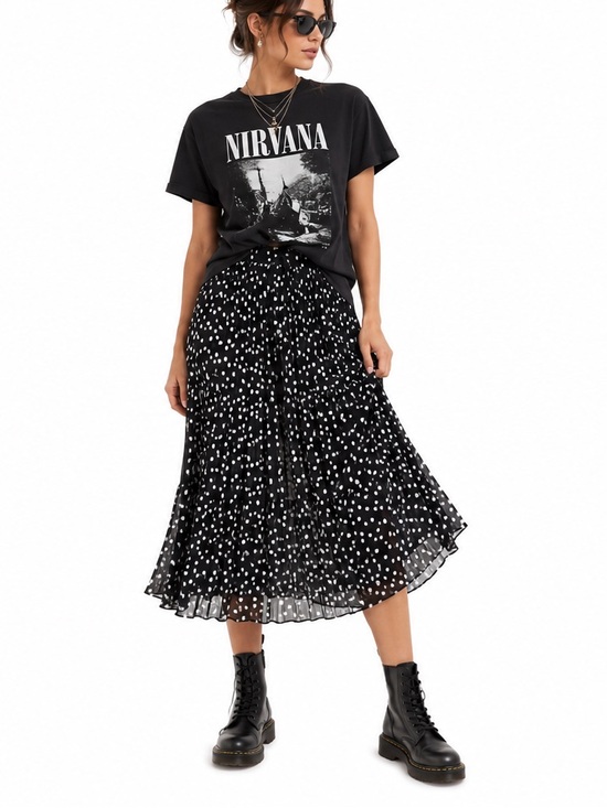 Joseph Ribkoff Dresses & Skirts - Joseph Ribkoff Black White Polka Dot Pleated Midi Skirt Canada Size 20 XXL
